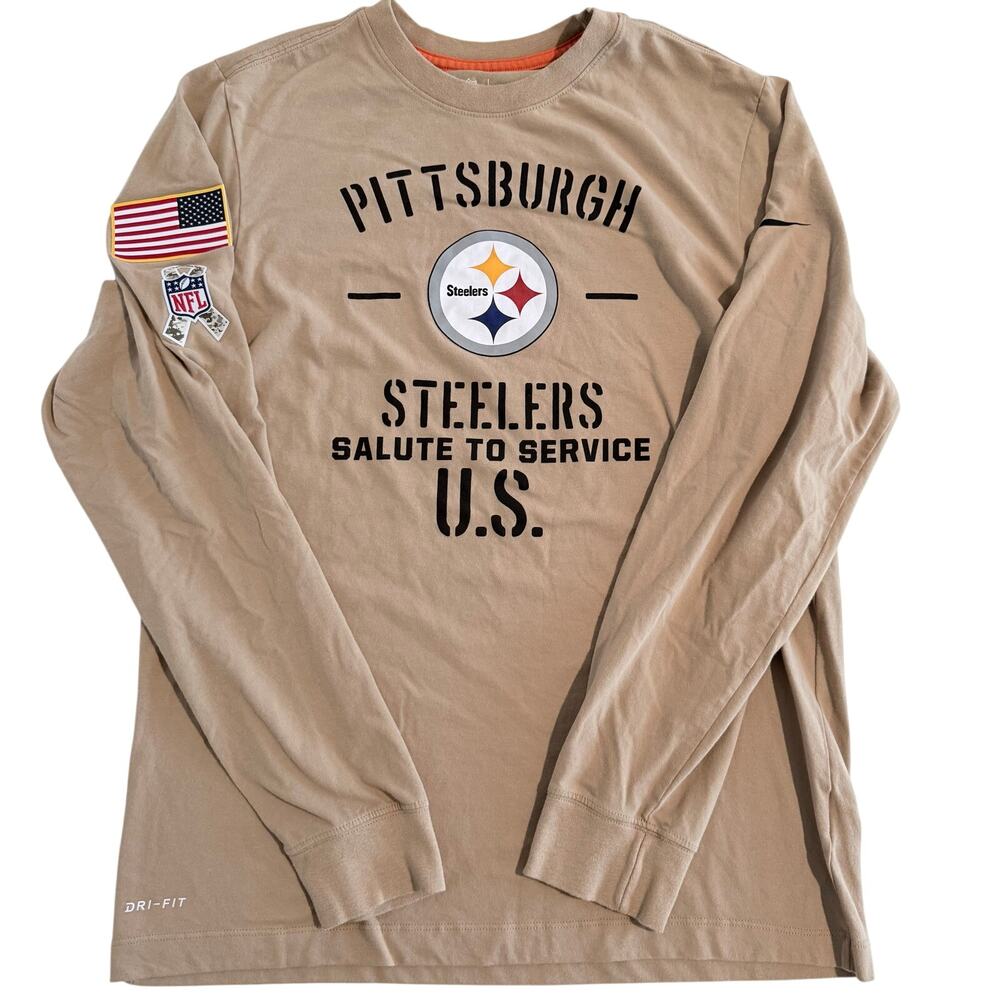 Nike Dri-FIT Pittsburgh Steelers Salute to Service Long Sleeve Shirt Men’s M NFL